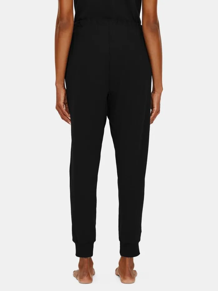 Shop Eileen Fisher Sleepwear Organic Cotton Interlock Jogger Sleep Pant Black