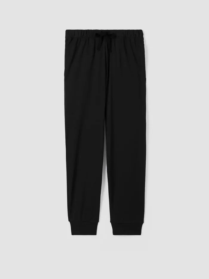 Shop Eileen Fisher Sleepwear Organic Cotton Interlock Jogger Sleep Pant Black
