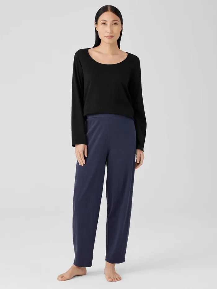 Shop Eileen Fisher Sleepwear Organic Cotton Interlock Lantern Sleep Pant Indigo