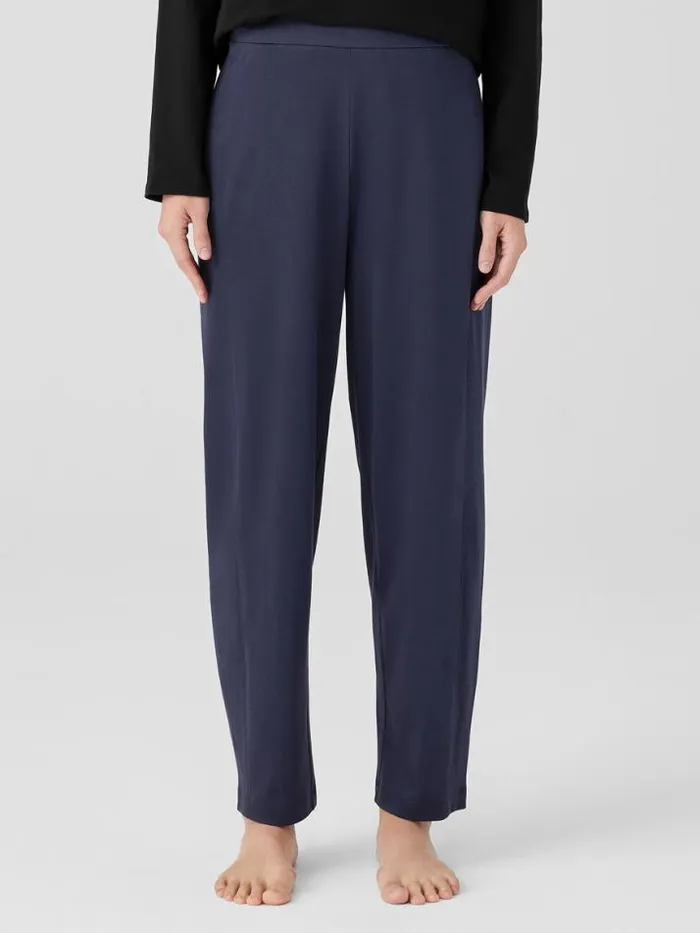 Shop Eileen Fisher Sleepwear Organic Cotton Interlock Lantern Sleep Pant Indigo