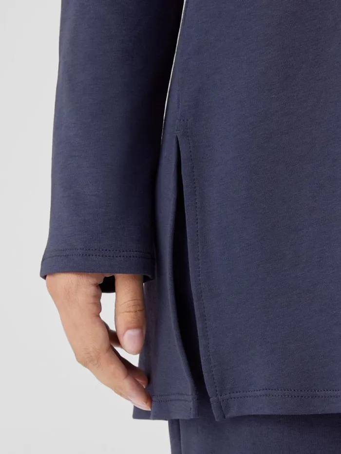 Shop Eileen Fisher Sleepwear Organic Cotton Interlock Long Sleep Top Indigo