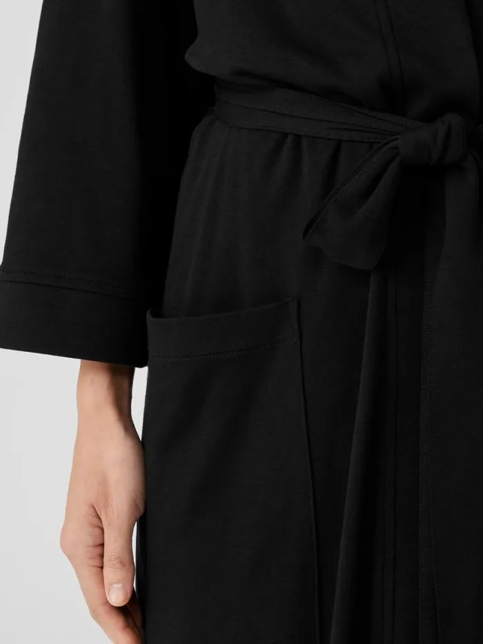 Shop Eileen Fisher Sleepwear Organic Cotton Interlock Sleep Robe Black
