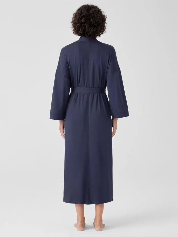 Shop Eileen Fisher Sleepwear Organic Cotton Interlock Sleep Robe Indigo