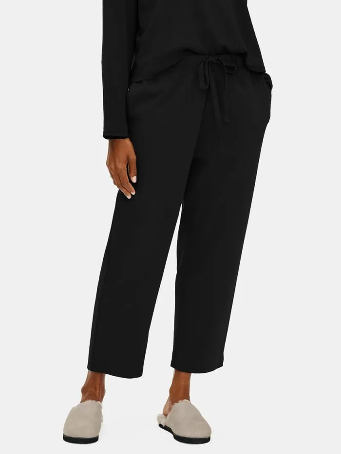 Shop Eileen Fisher Sleepwear Organic Cotton Interlock Slouchy Sleep Pant Black