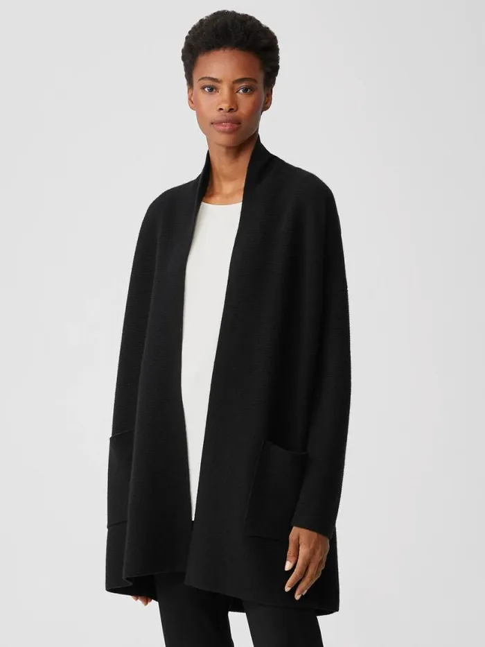Shop Eileen Fisher Sweaters and Cardigans Italian Cashmere Links Cardigan Black