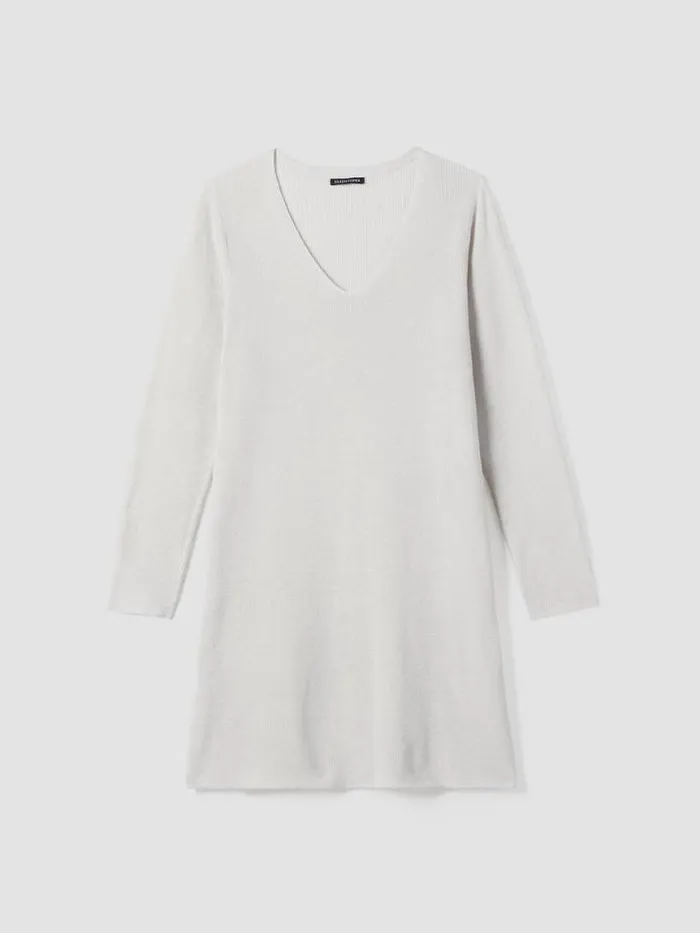 Shop Eileen Fisher Sweaters and Cardigans Peruvian Organic Cotton Crepe VNeck Long Top Black