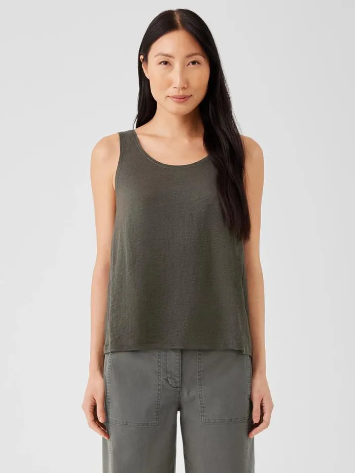 Shop Eileen Fisher Tanks and Camis Organic Linen Jersey Tank Grove