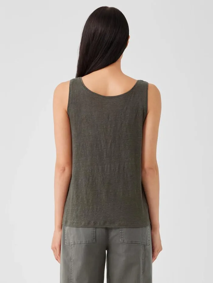 Shop Eileen Fisher Tanks and Camis Organic Linen Jersey Tank Grove