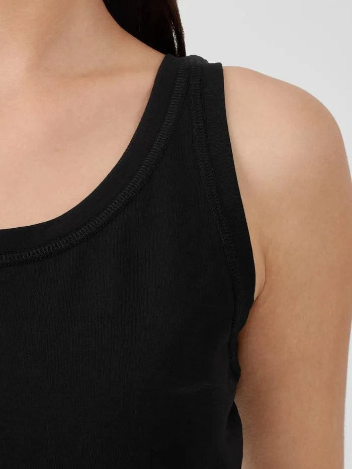 Shop Eileen Fisher Tanks and Camis Pima Cotton Stretch Jersey Scoop Neck Tank Black