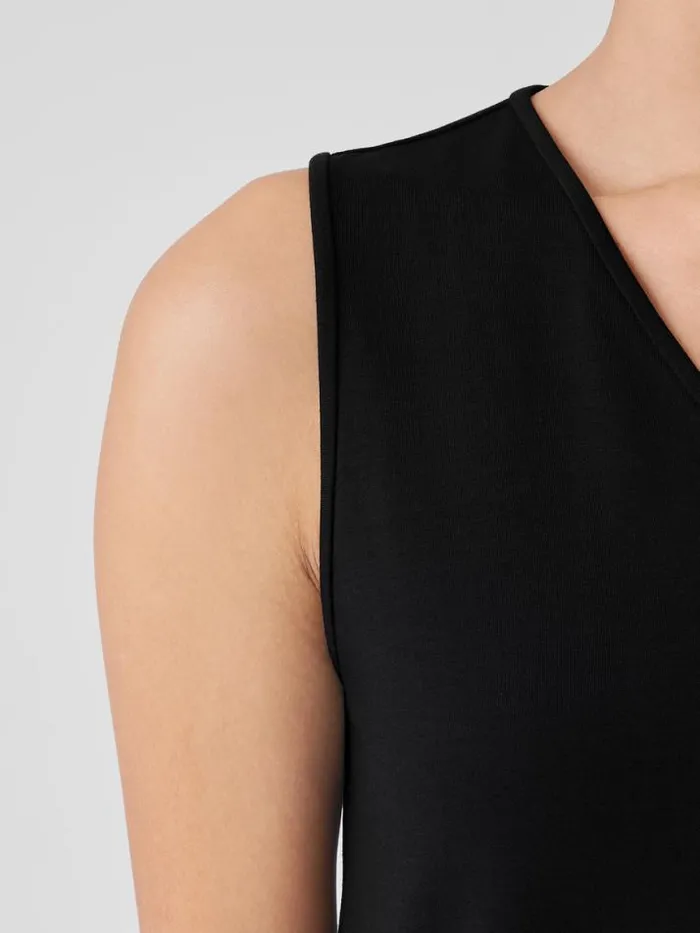 Shop Eileen Fisher Tanks and Camis Stretch Jersey Knit VNeck Tank Black