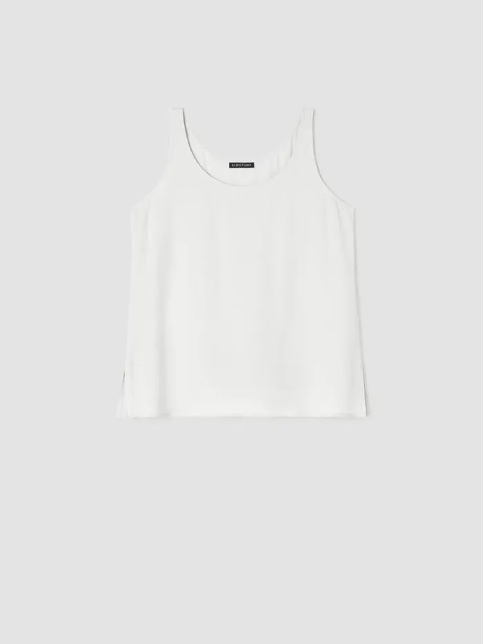 Shop Eileen Fisher Tanks and Camis System Silk Georgette Crepe Tank Black