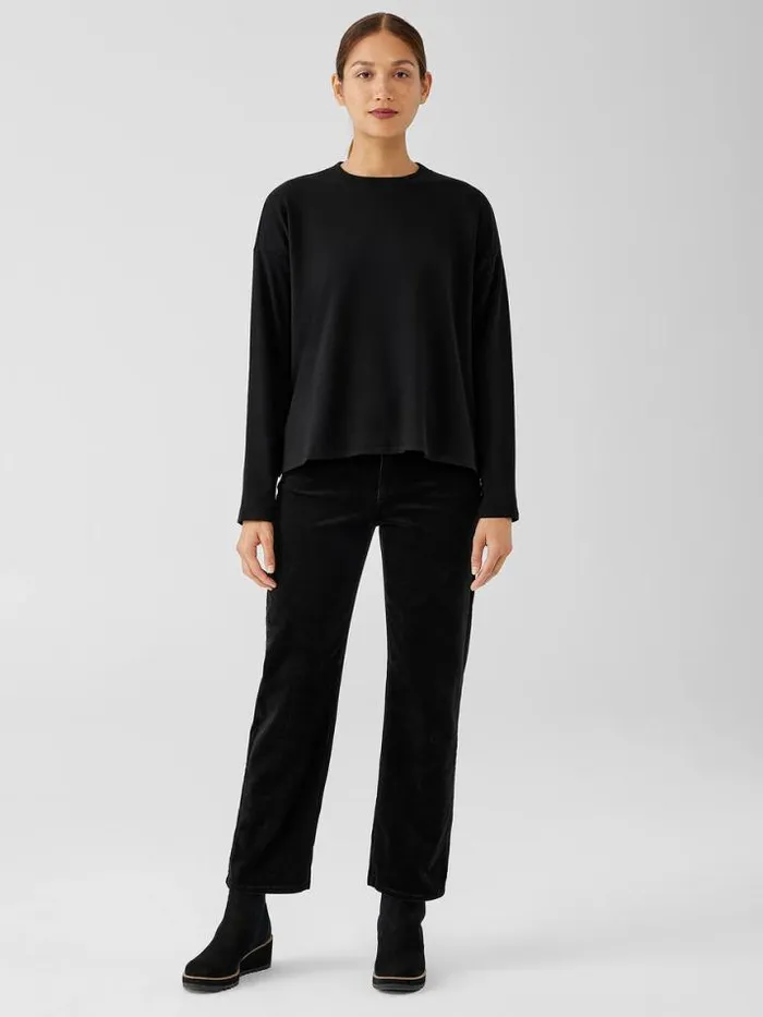 Shop Eileen Fisher Tops and Tees Cozy Brushed Terry Hug BoxTop Black