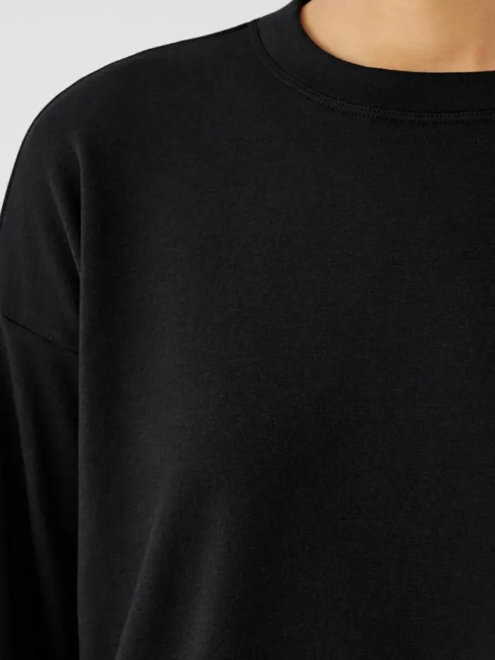 Shop Eileen Fisher Tops and Tees Cozy Brushed Terry Hug BoxTop Black
