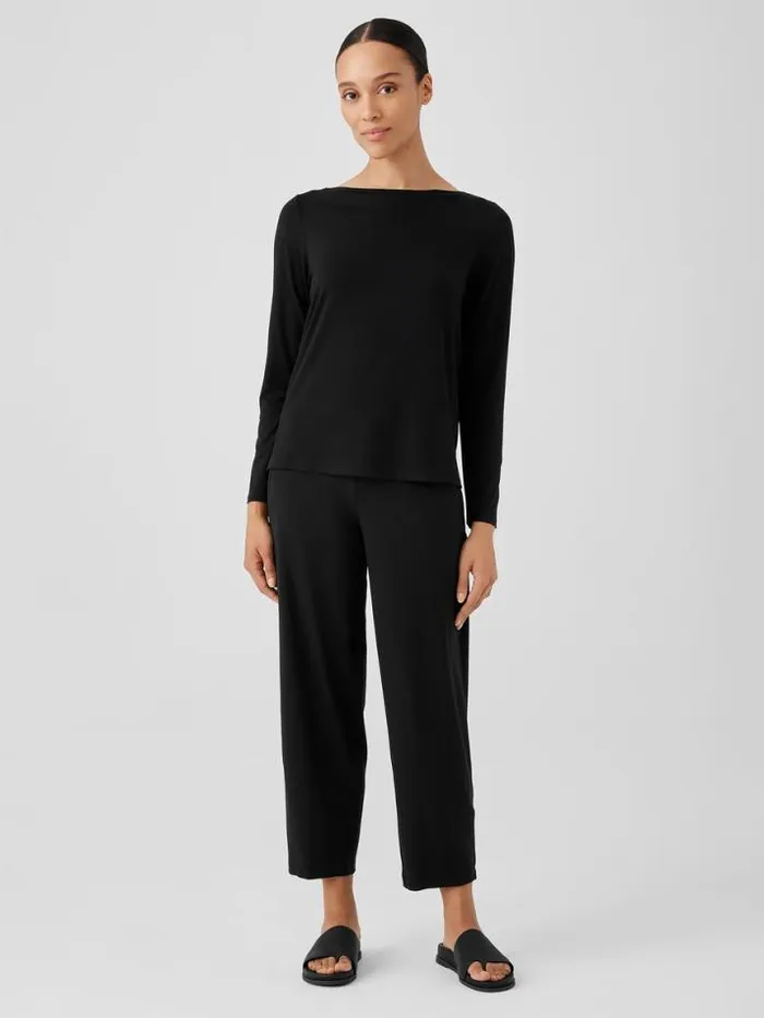 Shop Eileen Fisher Tops and Tees Fine Jersey Cowl Neck Top Black