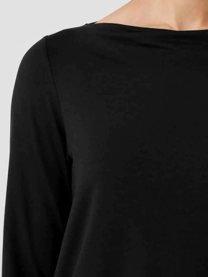 Shop Eileen Fisher Tops and Tees Fine Jersey Cowl Neck Top Black