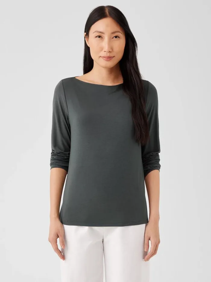 Shop Eileen Fisher Tops and Tees Fine Jersey Cowl Neck Top Grove
