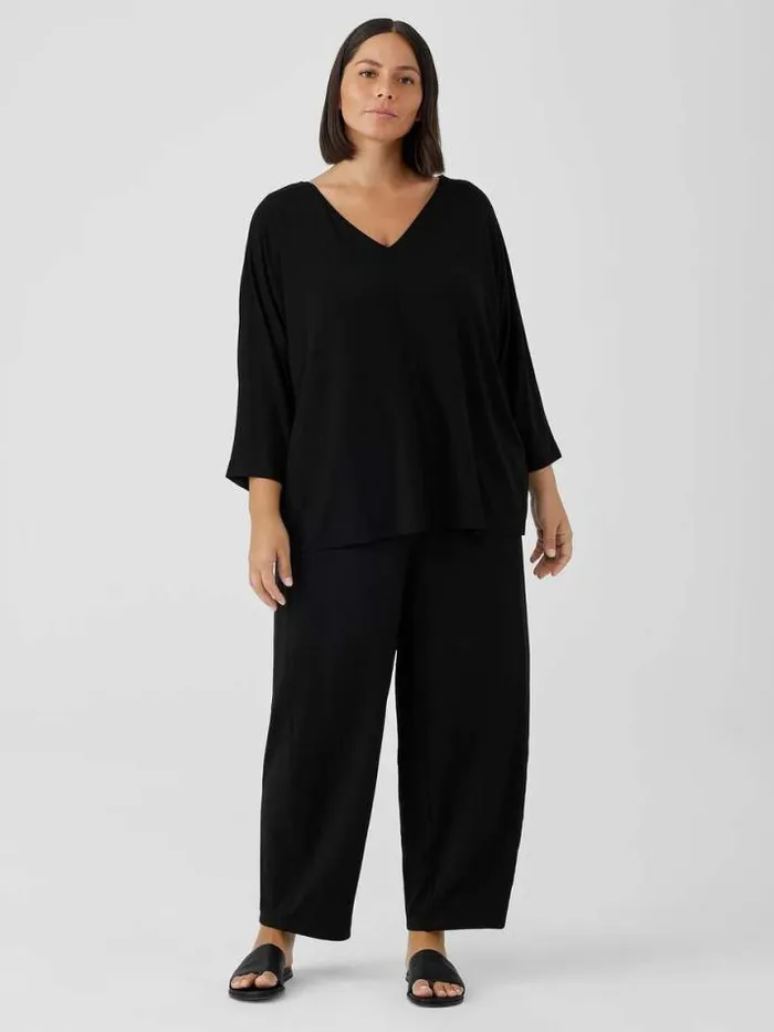 Shop Eileen Fisher Tops and Tees Fine Jersey DolmanSleeve Top Black