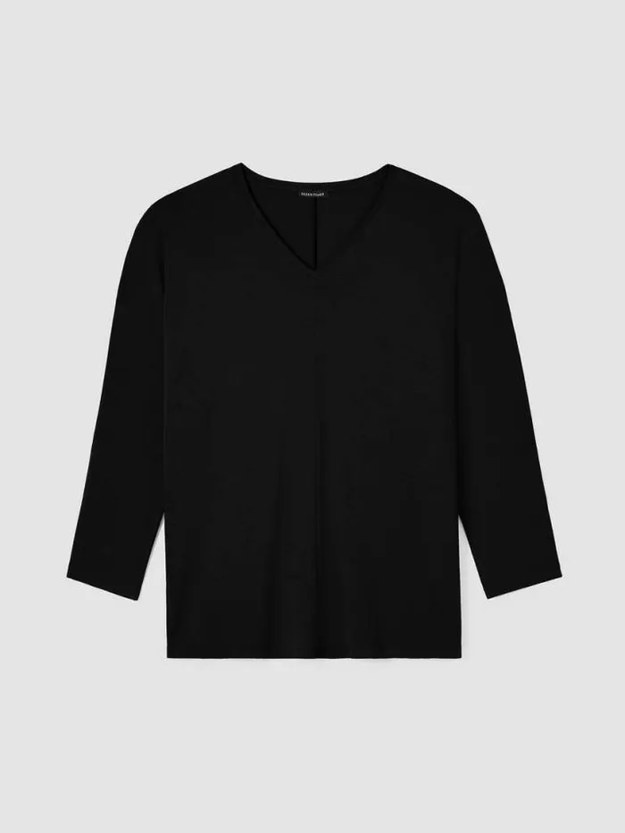 Shop Eileen Fisher Tops and Tees Fine Jersey DolmanSleeve Top Black