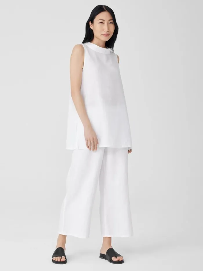 Shop Eileen Fisher Tops and Tees Handkerchief Linen Mock Neck Top Black