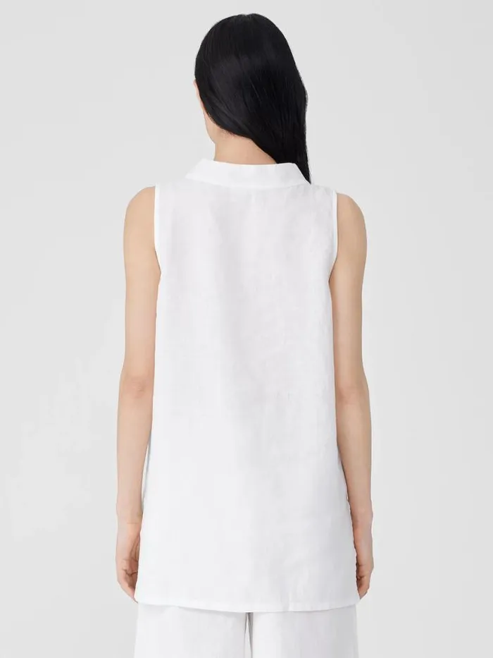 Shop Eileen Fisher Tops and Tees Handkerchief Linen Mock Neck Top Black