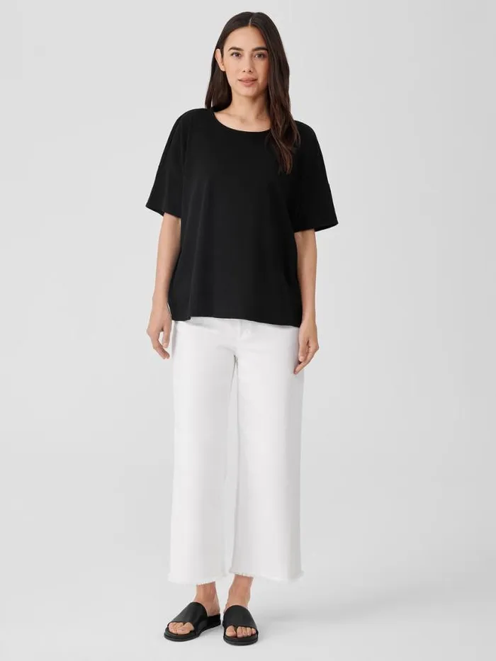 Shop Eileen Fisher Tops and Tees Organic Cotton Slub Crew Neck Tee Black