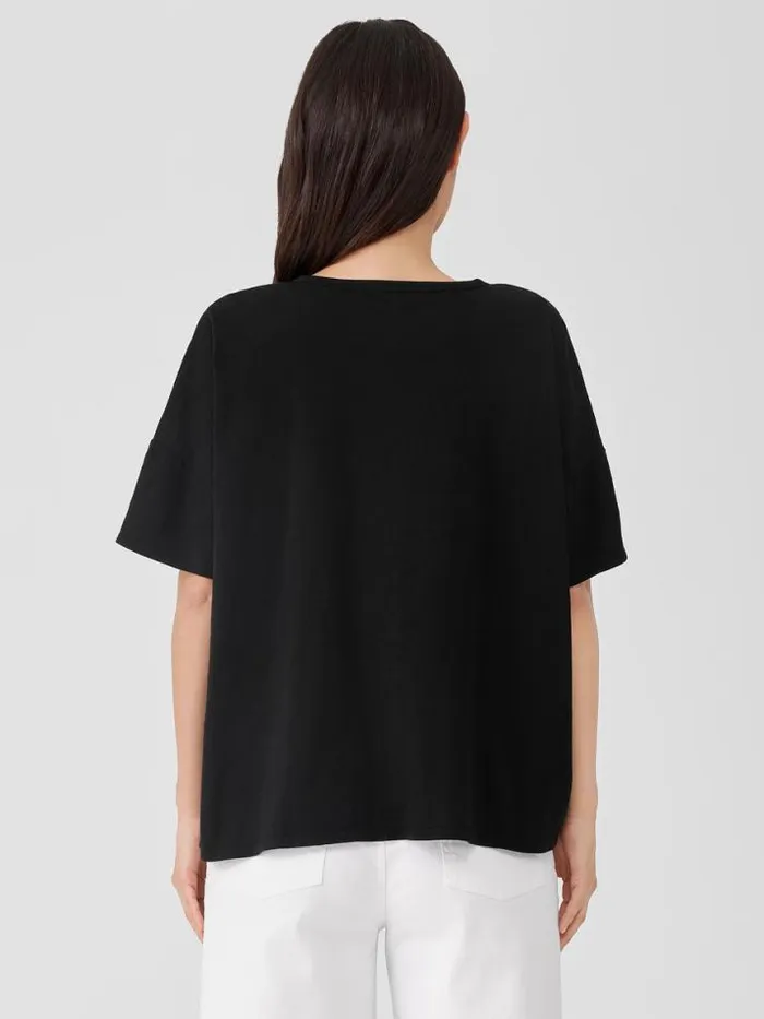 Shop Eileen Fisher Tops and Tees Organic Cotton Slub Crew Neck Tee Black