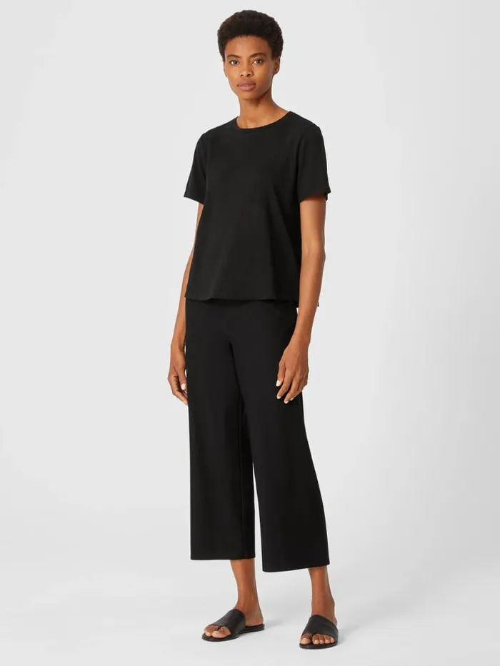 Shop Eileen Fisher Tops and Tees Organic Cotton Slub Tee Black