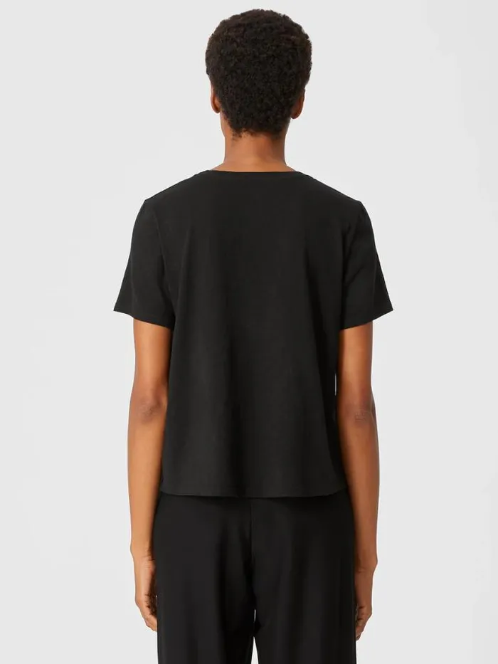 Shop Eileen Fisher Tops and Tees Organic Cotton Slub Tee Black