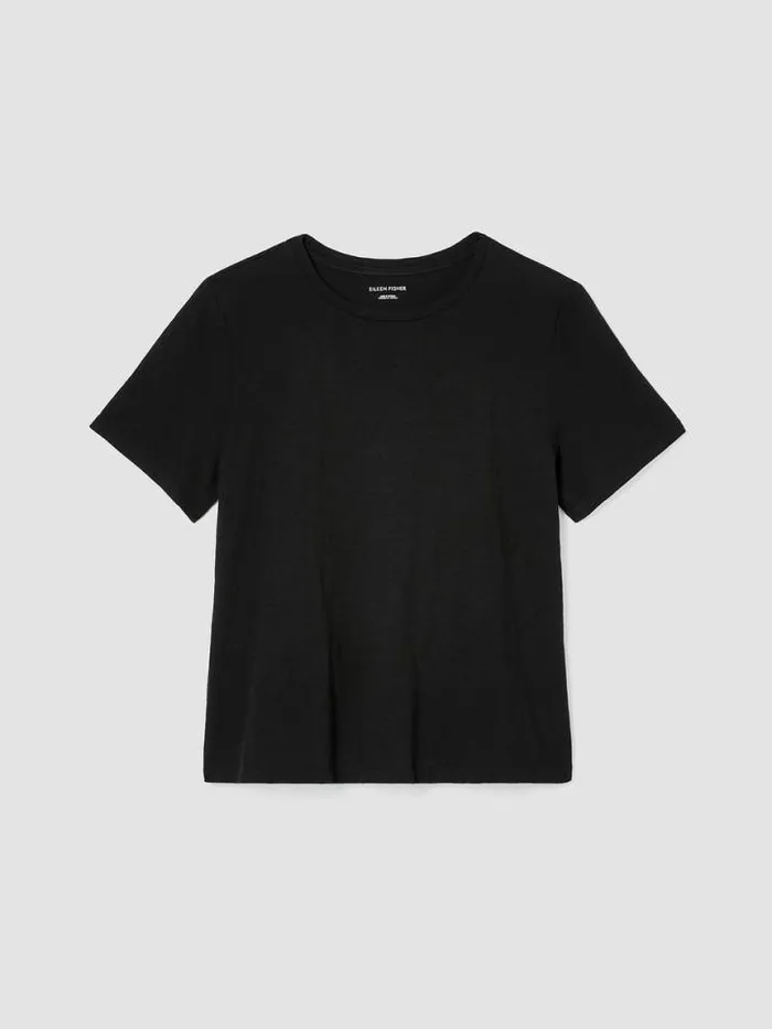 Shop Eileen Fisher Tops and Tees Organic Cotton Slub Tee Black