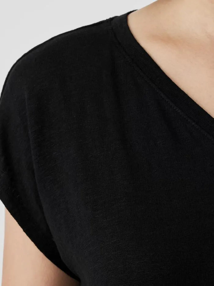 Shop Eileen Fisher Tops and Tees Organic Linen Jersey VNeck Tee Black