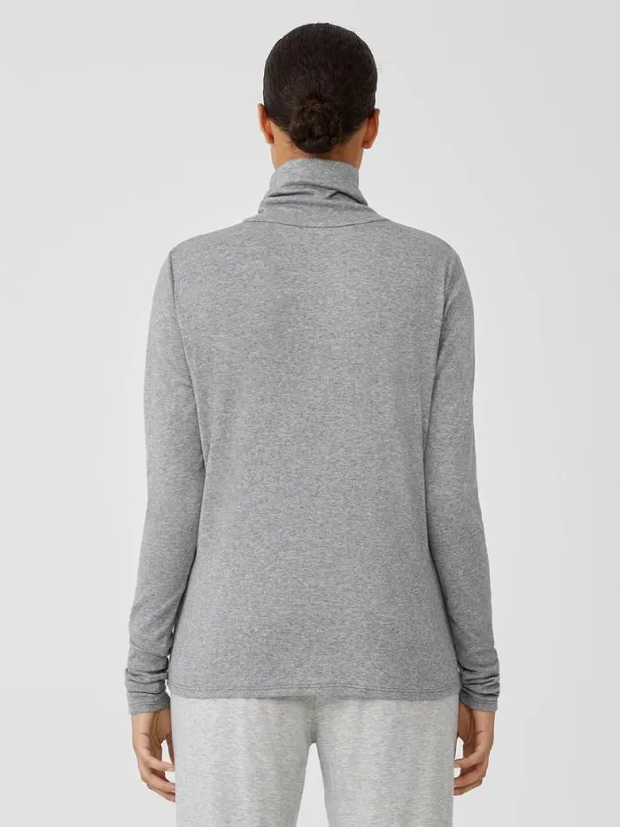 Shop Eileen Fisher Tops and Tees Ribbed Pima Cotton Blend Top Moon