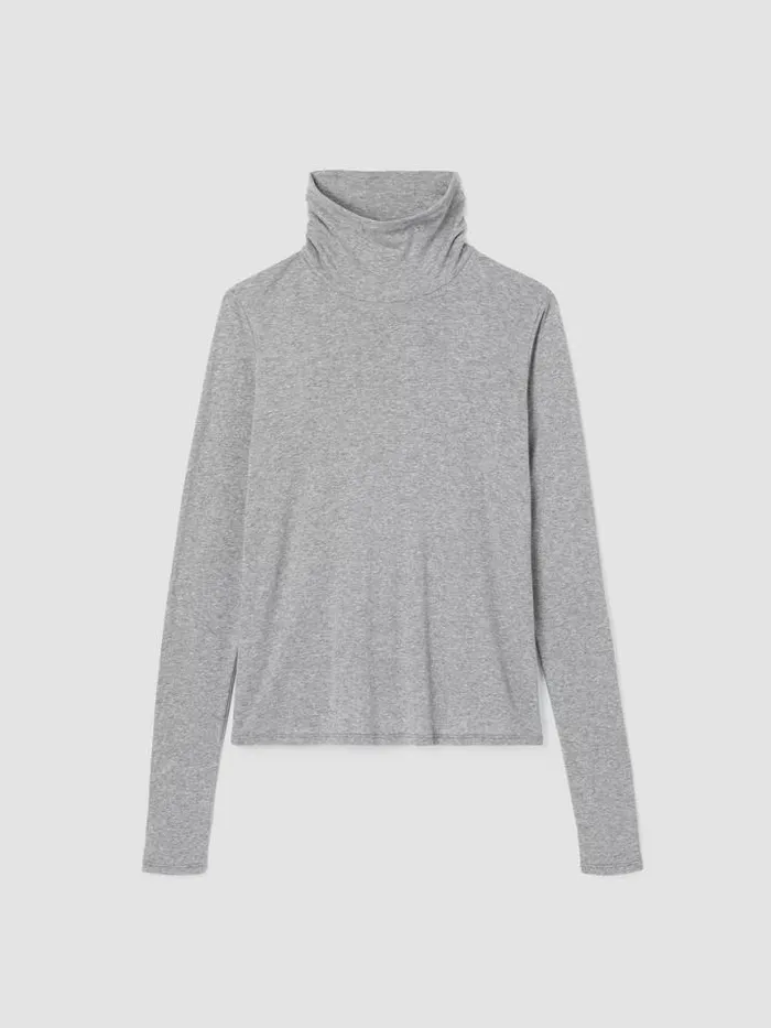 Shop Eileen Fisher Tops and Tees Ribbed Pima Cotton Blend Top Moon