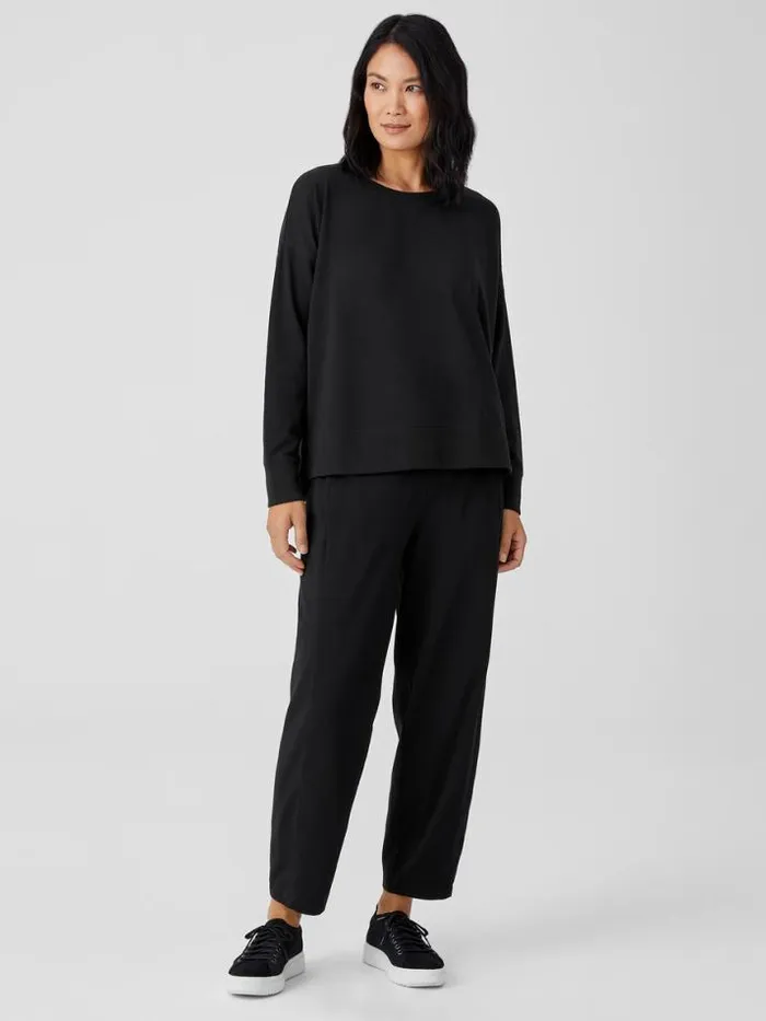 Shop Eileen Fisher Tops and Tees Traceable Cotton Jersey Crew Neck Top Black