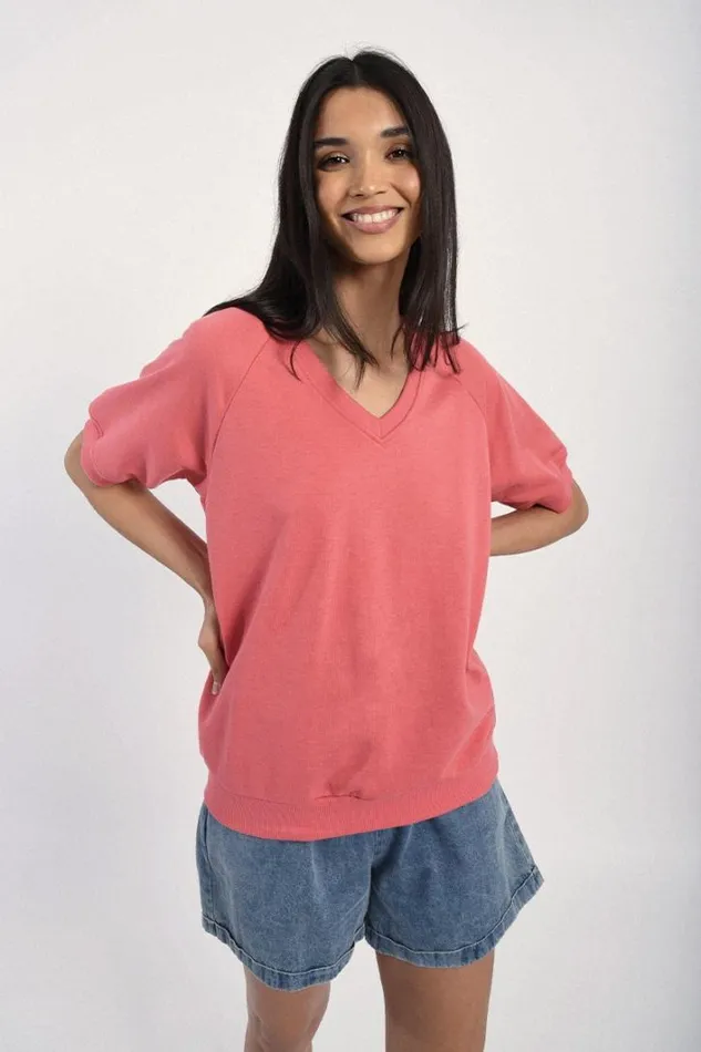 Short Sleeve Sweatshirt CORAL Women Molly Bracken Sweaters