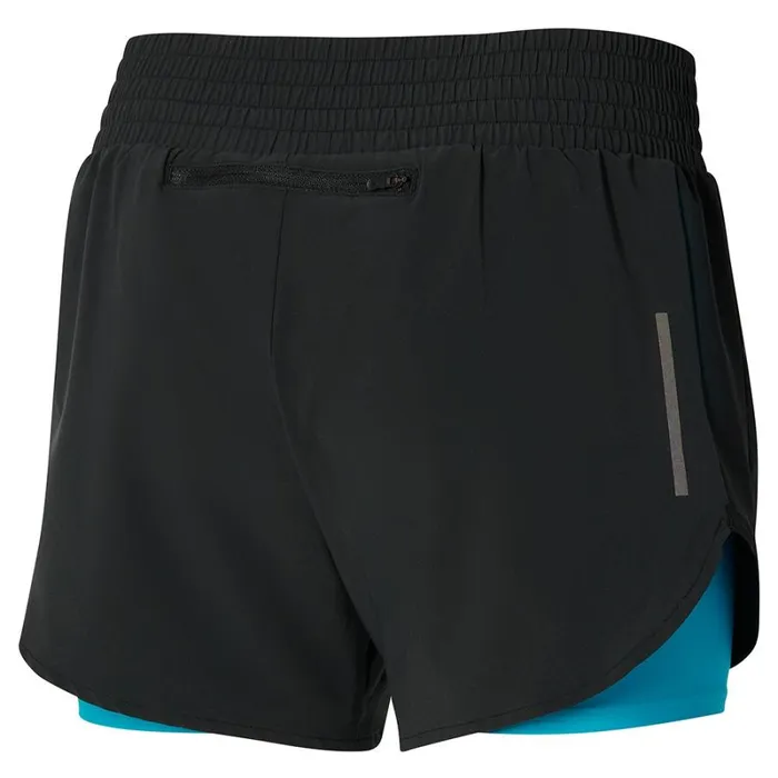 Shorts Women Mizuno 2in1 45 Short Blackmaui Blue