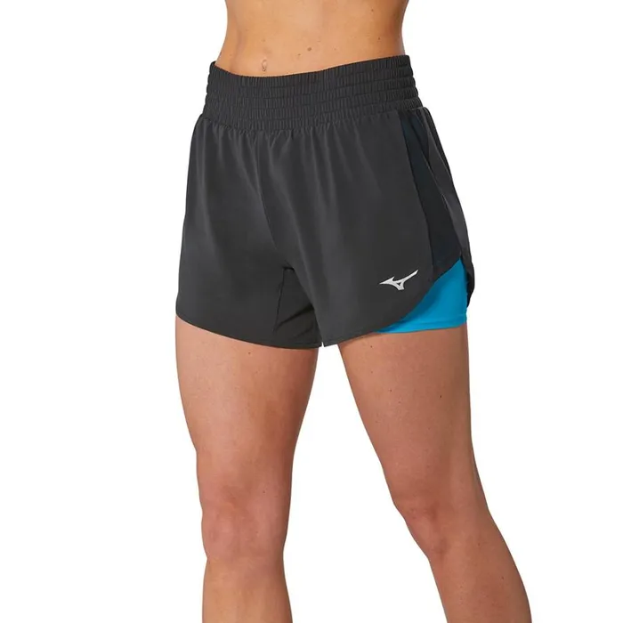 Shorts Women Mizuno 2in1 45 Short Blackmaui Blue
