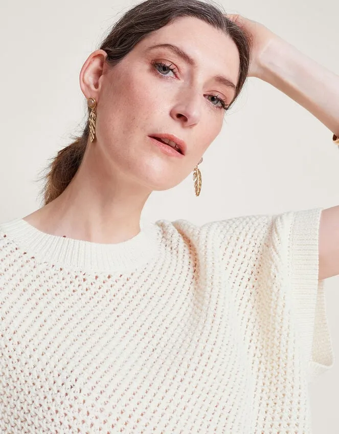 Sia Short Sleeve Jumper Ivory Women Monsoon Casualwear