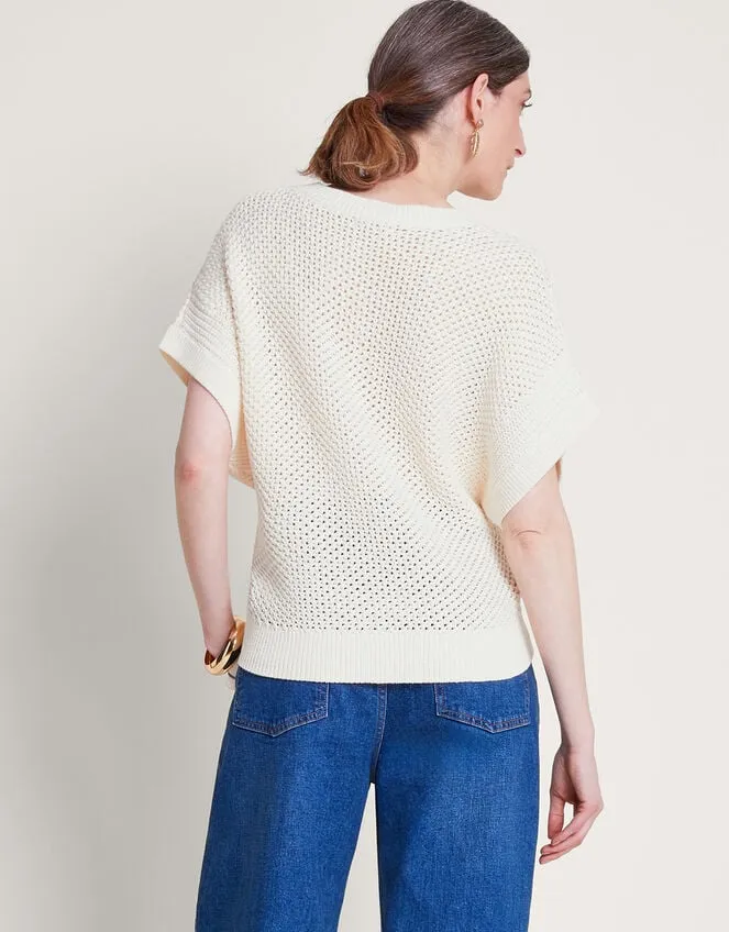 Sia Short Sleeve Jumper Ivory Women Monsoon Casualwear