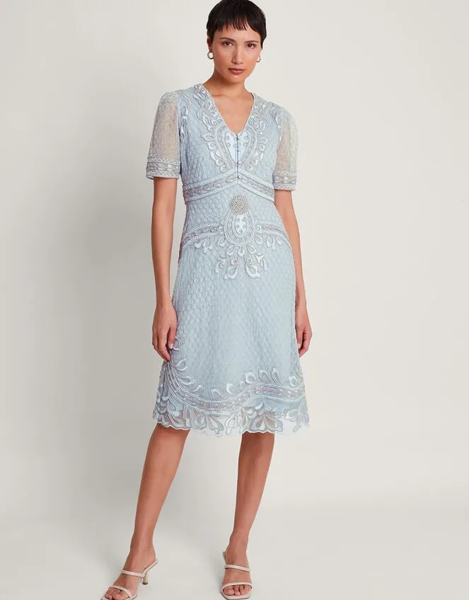 Siena Embroidered Dress Blue Women Monsoon Dresses