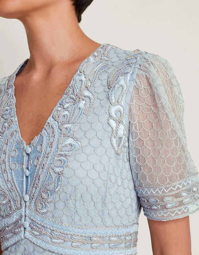 Siena Embroidered Dress Blue Women Monsoon Dresses