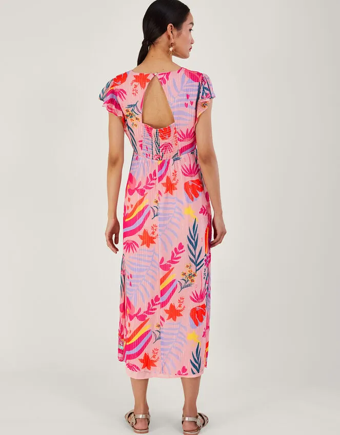Sienna Embellished Metallic Dress With Recycled Polyester Pink Women Monsoon Occasionwear