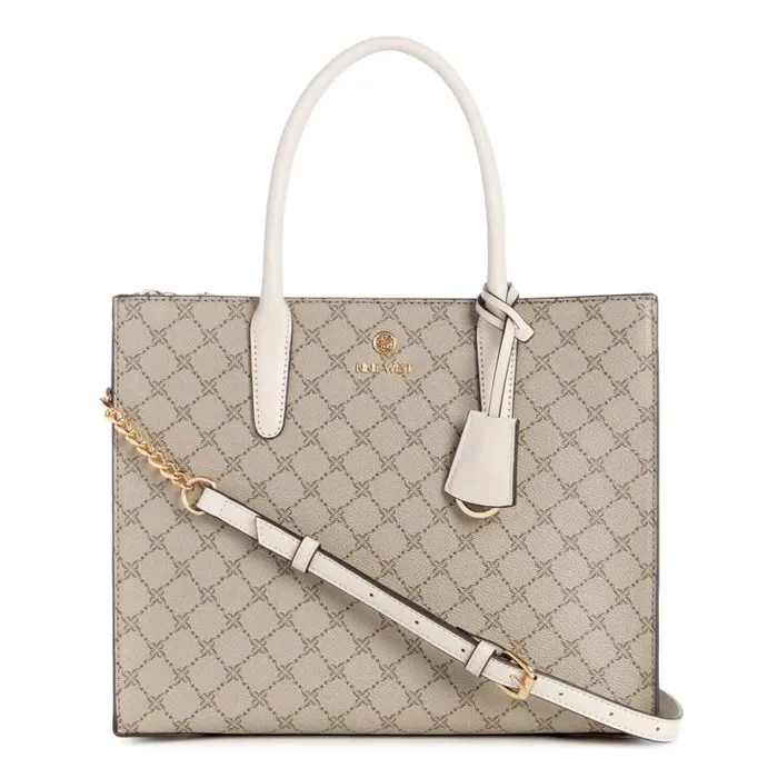 Siera Shopper Beige Logo Milk WomenMen Nine West Satchels and Shoulder Bags