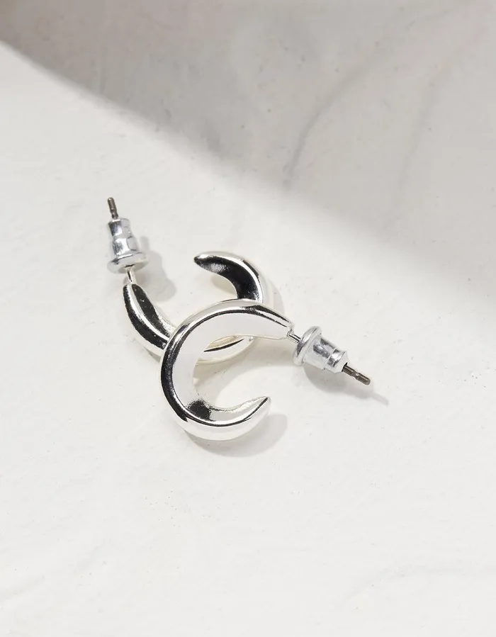 Simple Huggy Hoop Earrings Silver Women FatFace Jewellery
