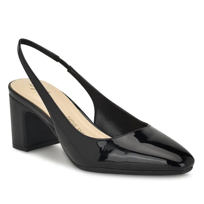 Sinead 92159 Block Heel Slingbacks Black Women Nine West Heels