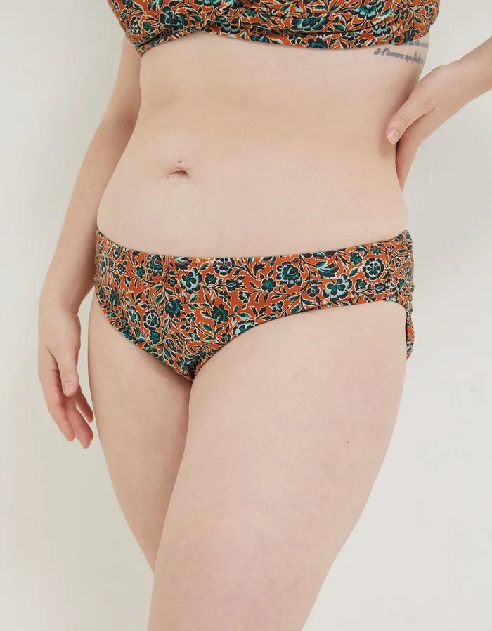Sketched Floral Bikini Bottoms Light Orange Women FatFace Beachwear and Swimwear