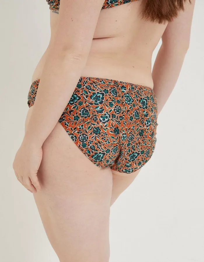 Sketched Floral Bikini Bottoms Light Orange Women FatFace Beachwear and Swimwear