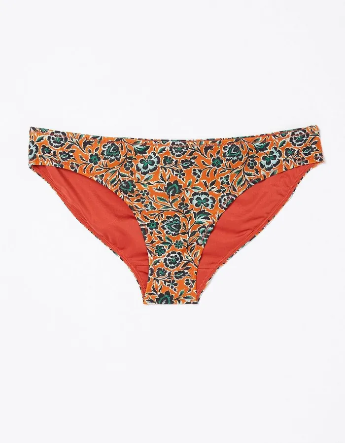 Sketched Floral Bikini Bottoms Light Orange Women FatFace Beachwear and Swimwear