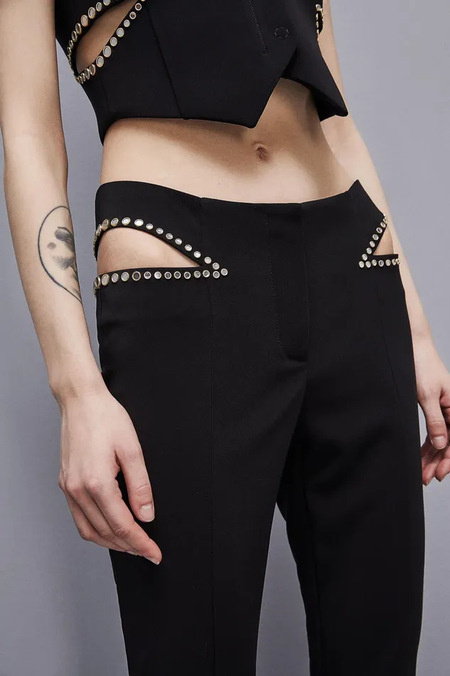 Slim and Skinny Women Patrizia Pepe LowWaisted Crepe Pants Nero