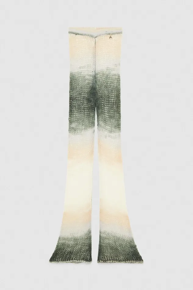Slim and Skinny Women Patrizia Pepe Slim Mesh Pants Natural Multicolor