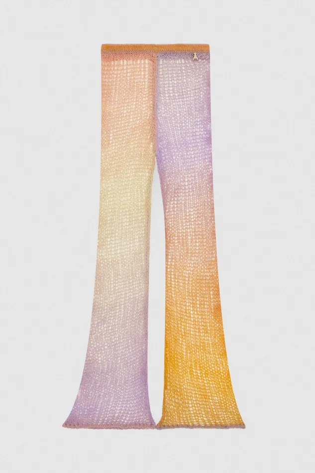 Slim and Skinny Women Patrizia Pepe Slim Mesh Pants Violet Multicolor